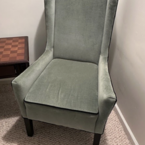 Set of Arhaus dining chairs with upholstered seats and high backs