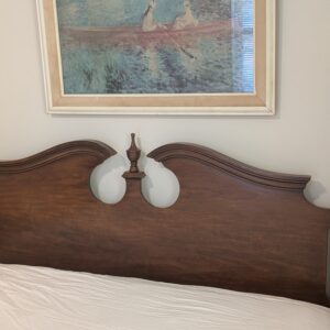 Drexel cherry wood queen headboard with turned posts