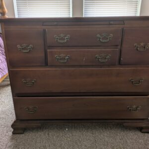Leopold Stickley 1955 cherry wood chest with brass hardware