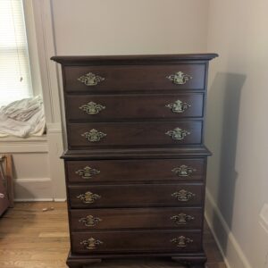 Ethan Allen cherry wood 7 drawer dresser with brass hardware