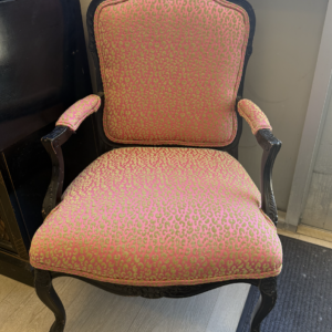 Vintage pink cheetah upholstered chair